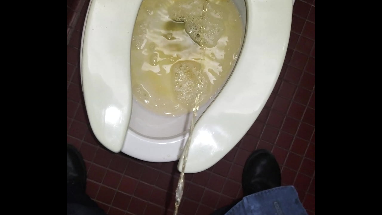 Messy Piss in Public Bathroom