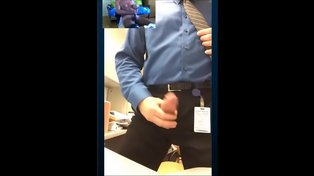 My hot friend with lots of muscles shows me his big boner at work while in work clothes!