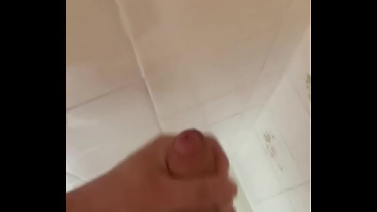 Tugging my big hard dick in the bathroom