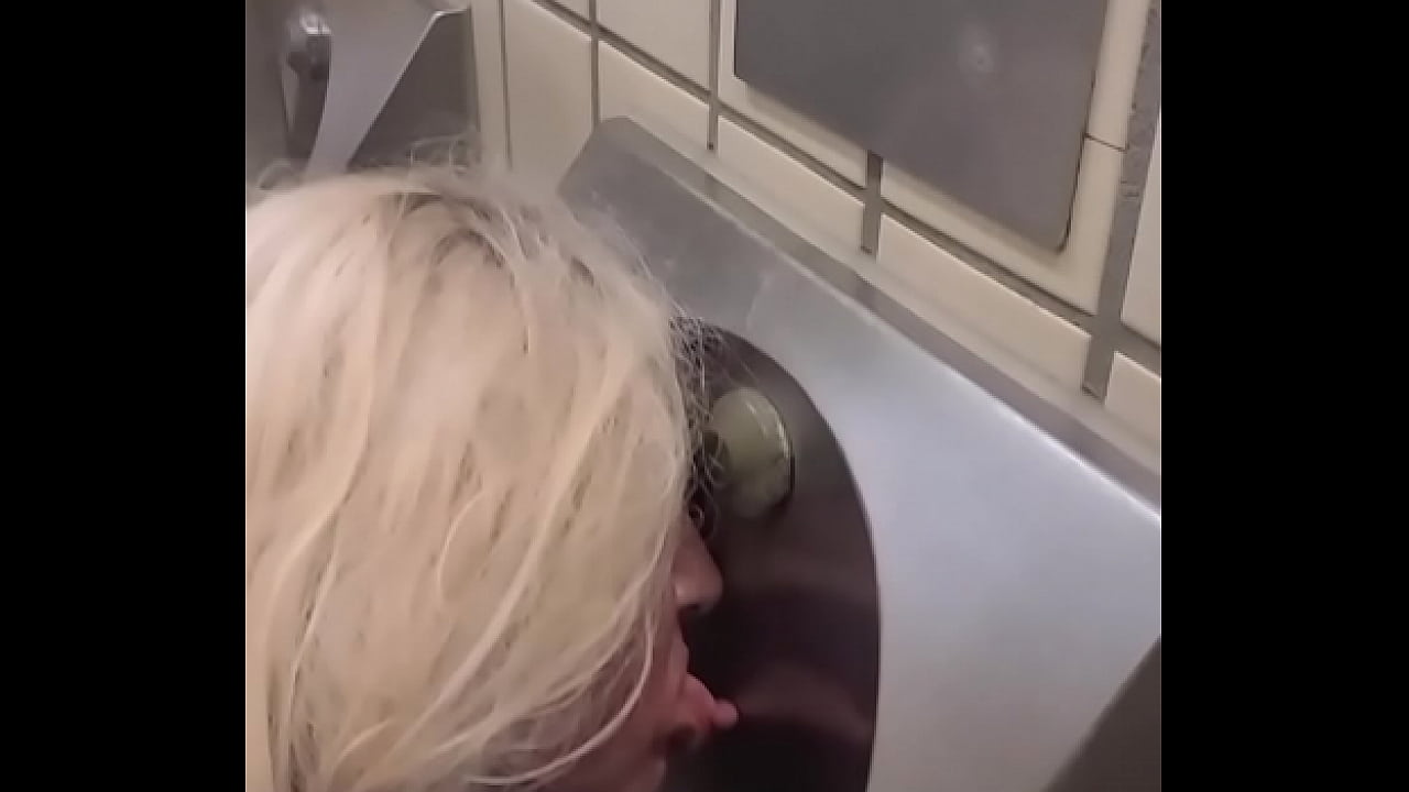 Licking toilet