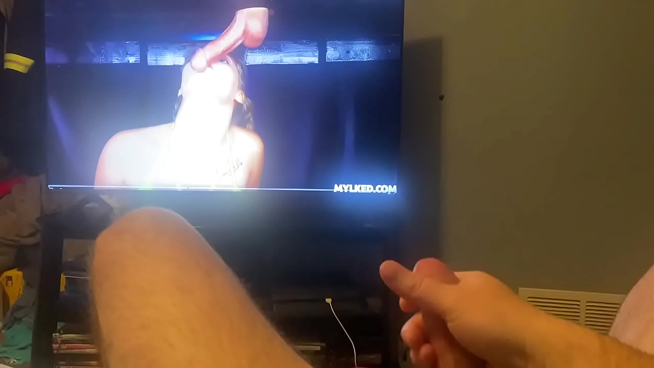 Jacking my big dick while watching porn inside of my bedroom video 88