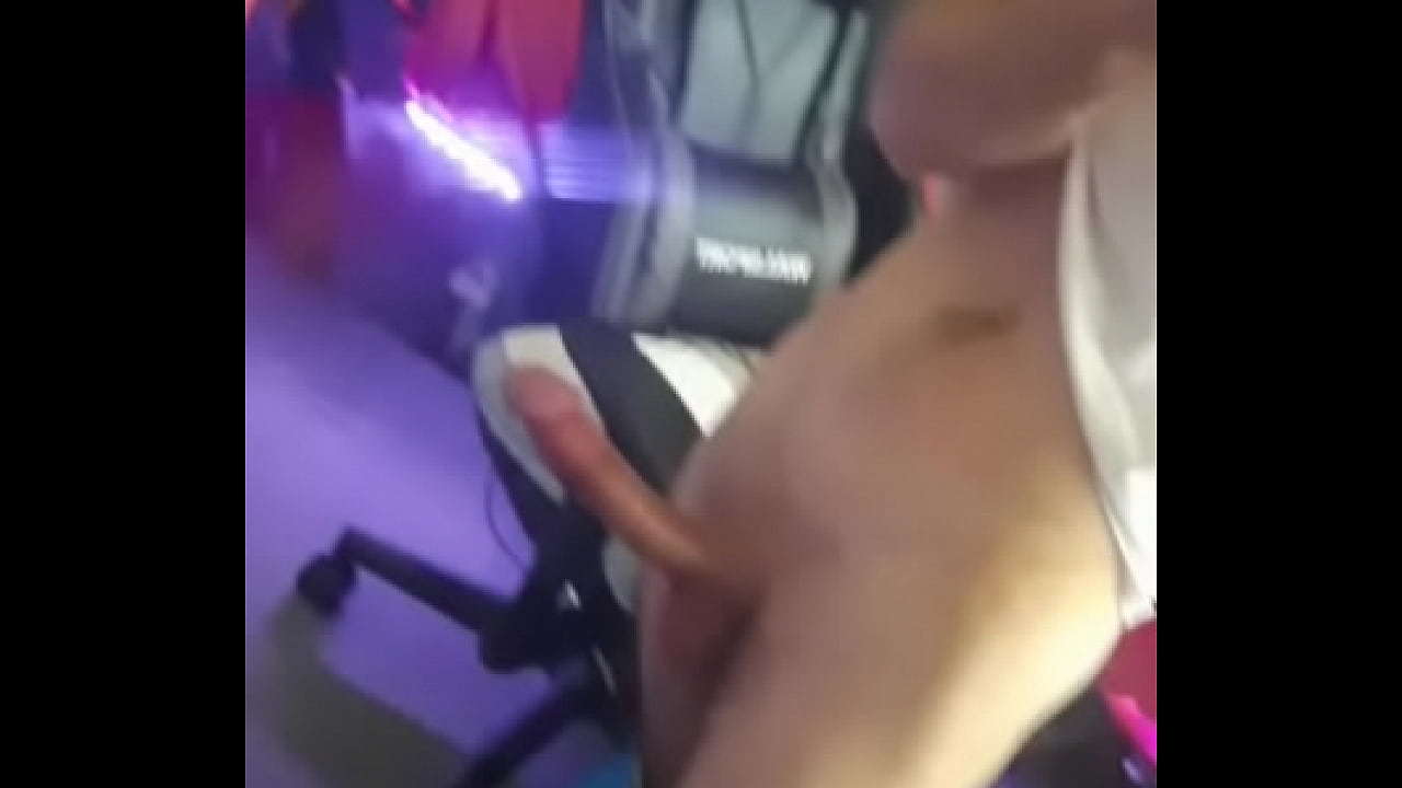 Teen boy plays with his big cock