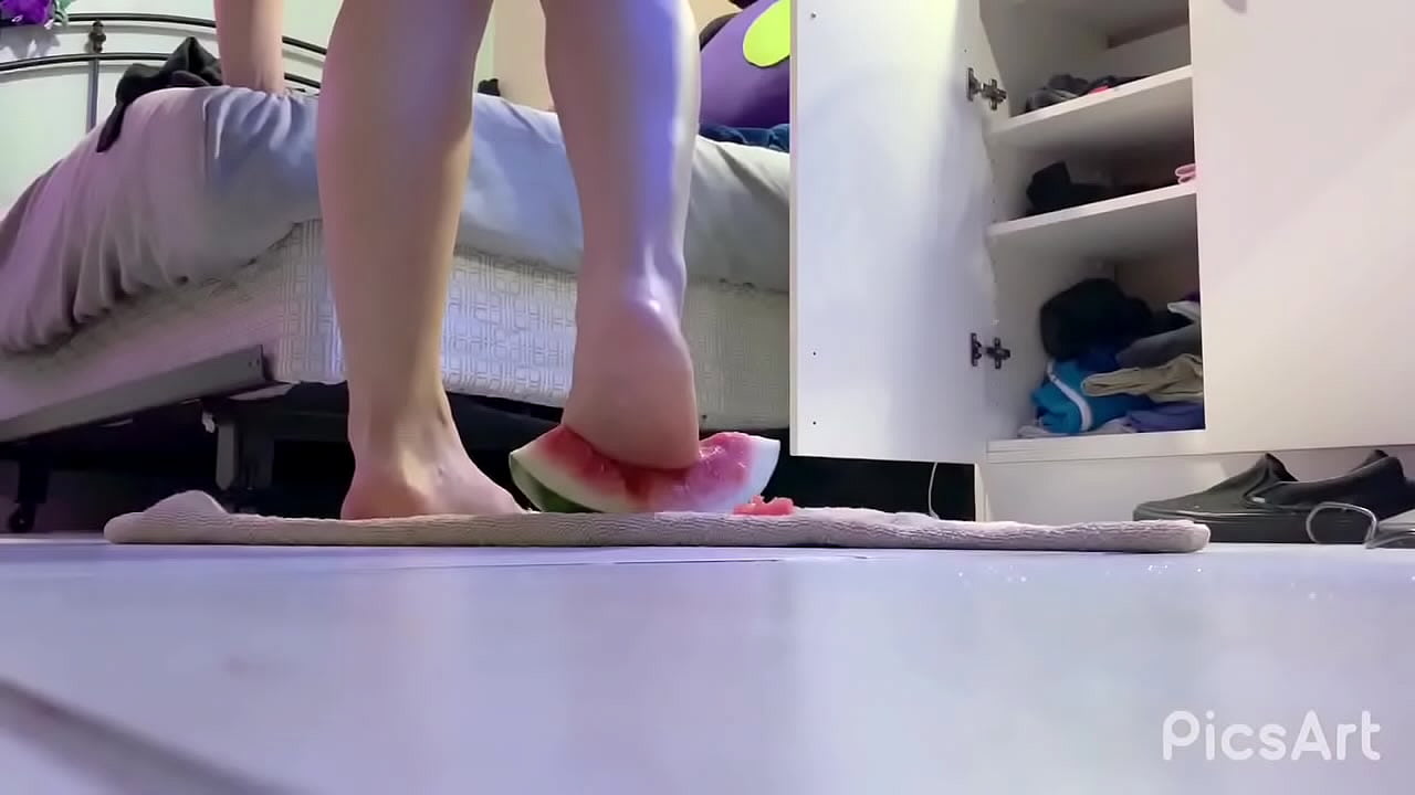 Feet crush melon