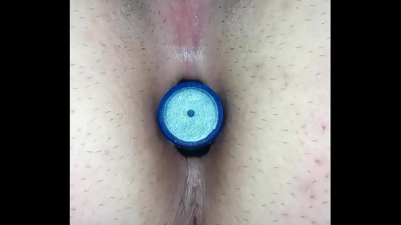 Anal gape with bottle