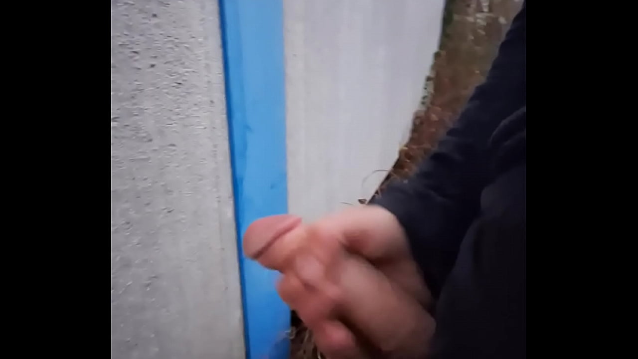 Jerking off and cumming on a wall