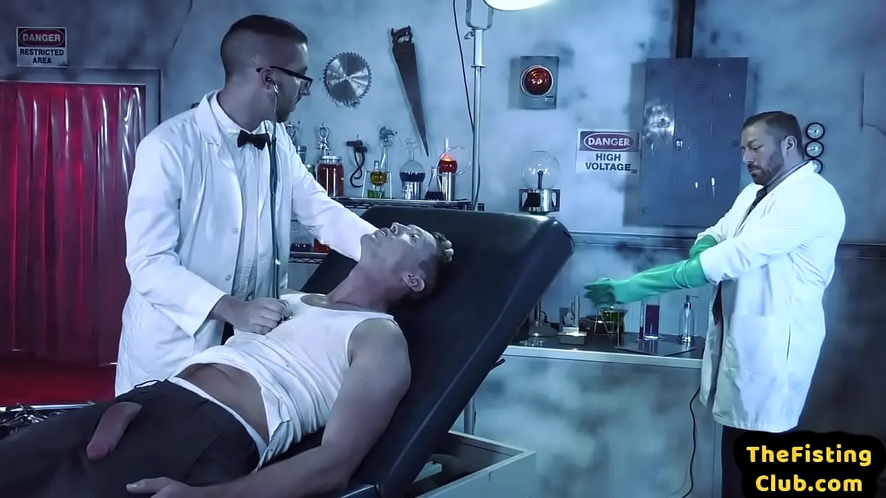 Cocksucked stud fisted anally drilled jock at doctors office