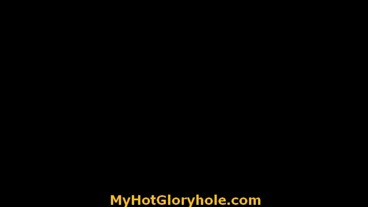 Hot horny black babe sucking cock through a gloryhole 9