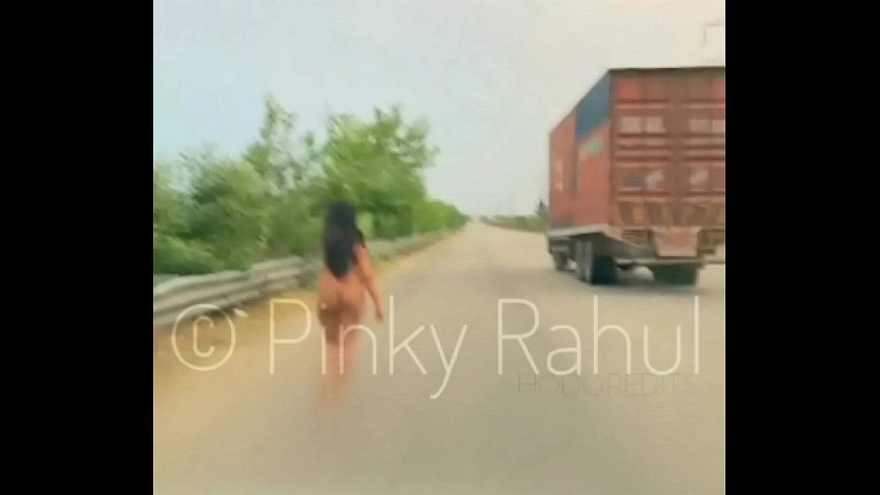 Pinky walking nude on Indian Highways as a part of dare given by her husband