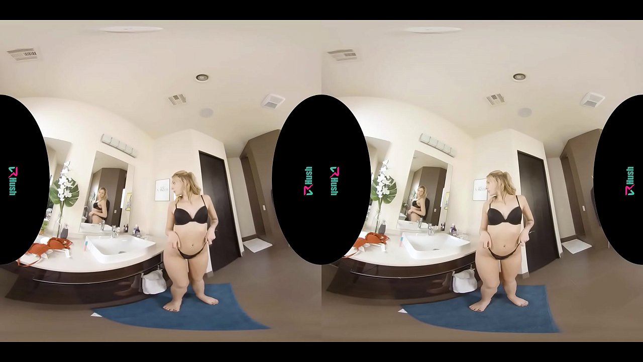 Your sexy blonde girlfriend lets you fuck her in virtual reality