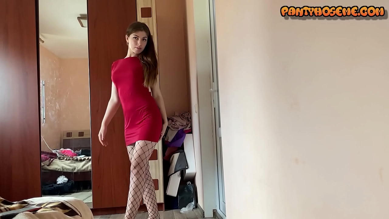 Sexy Girl IN Fishnet Stockings Teasing