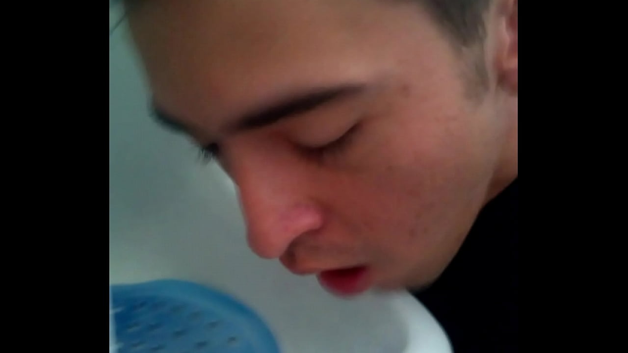 Faggot licking urinal