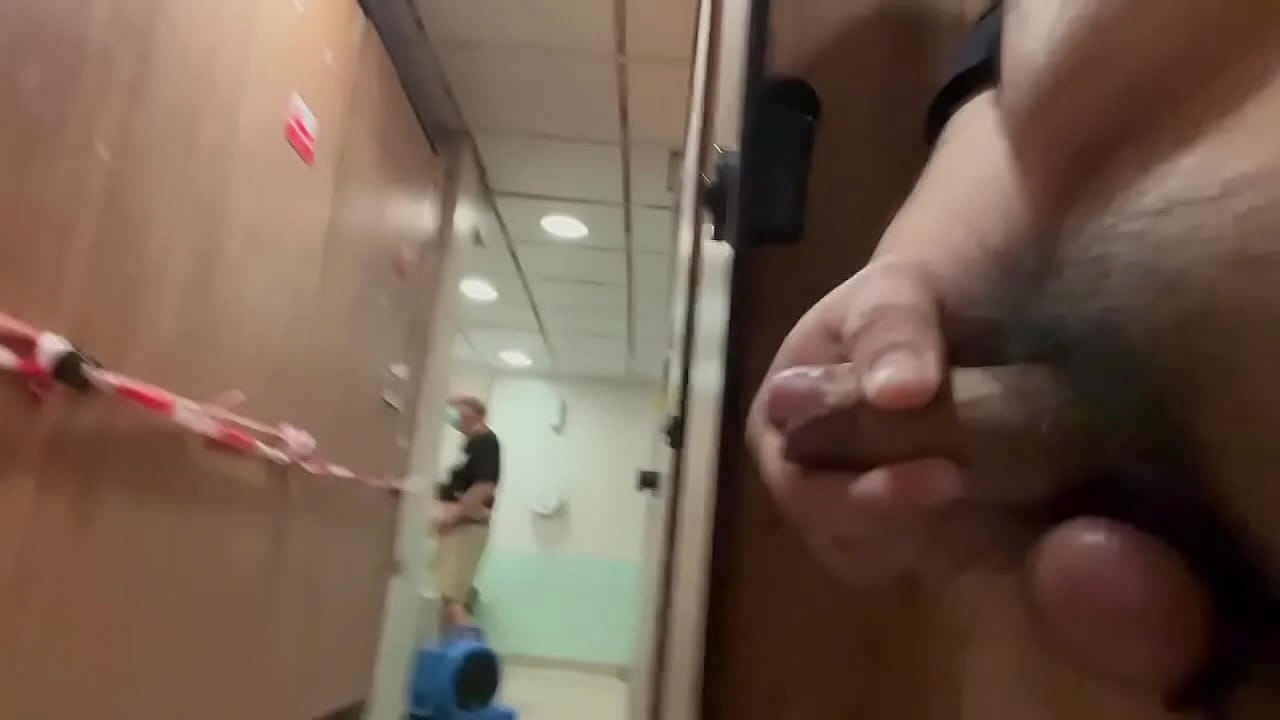 Tied my ball and jerking off in a Hong Kong Public toilet, 2 men were there but unfortunately they cannot caught me, wish getting head or helping hand