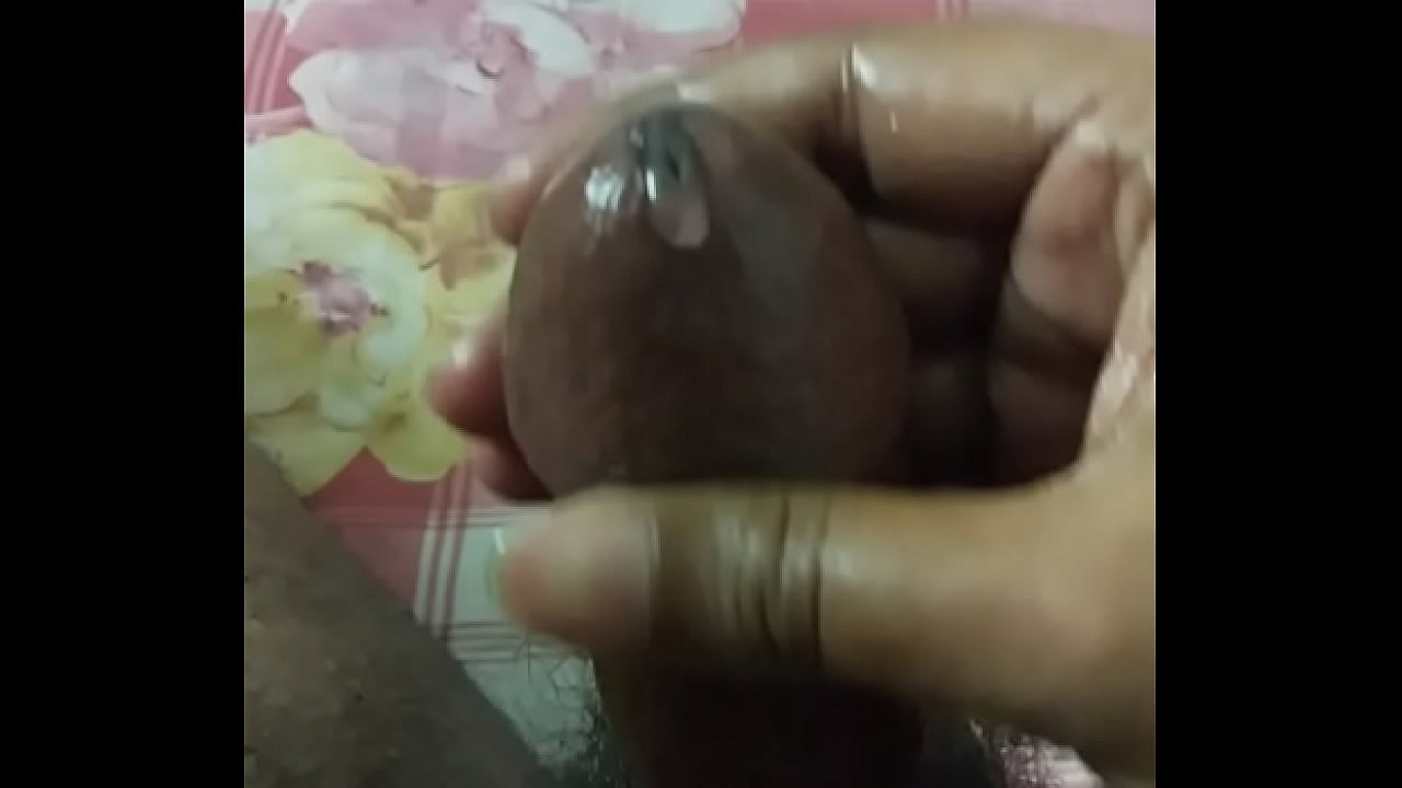 Desi man jerking off big black hard cock