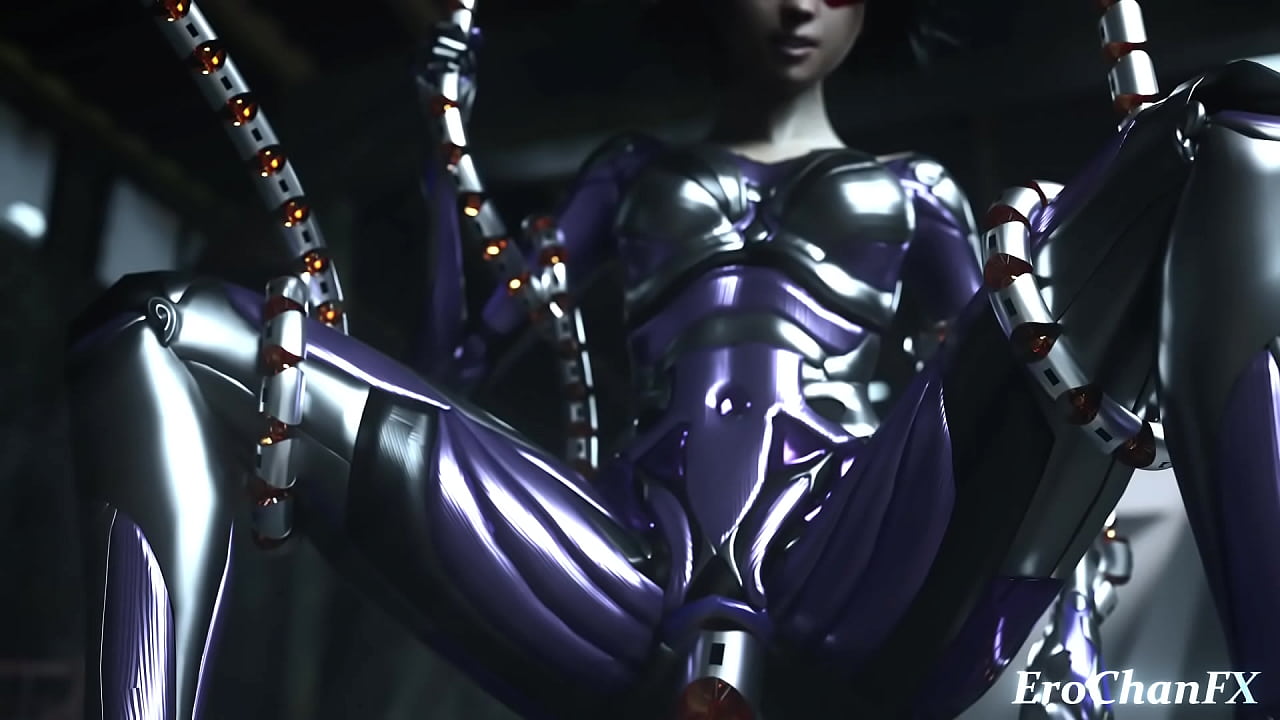 Battle angel Alita with mechanical tentacl