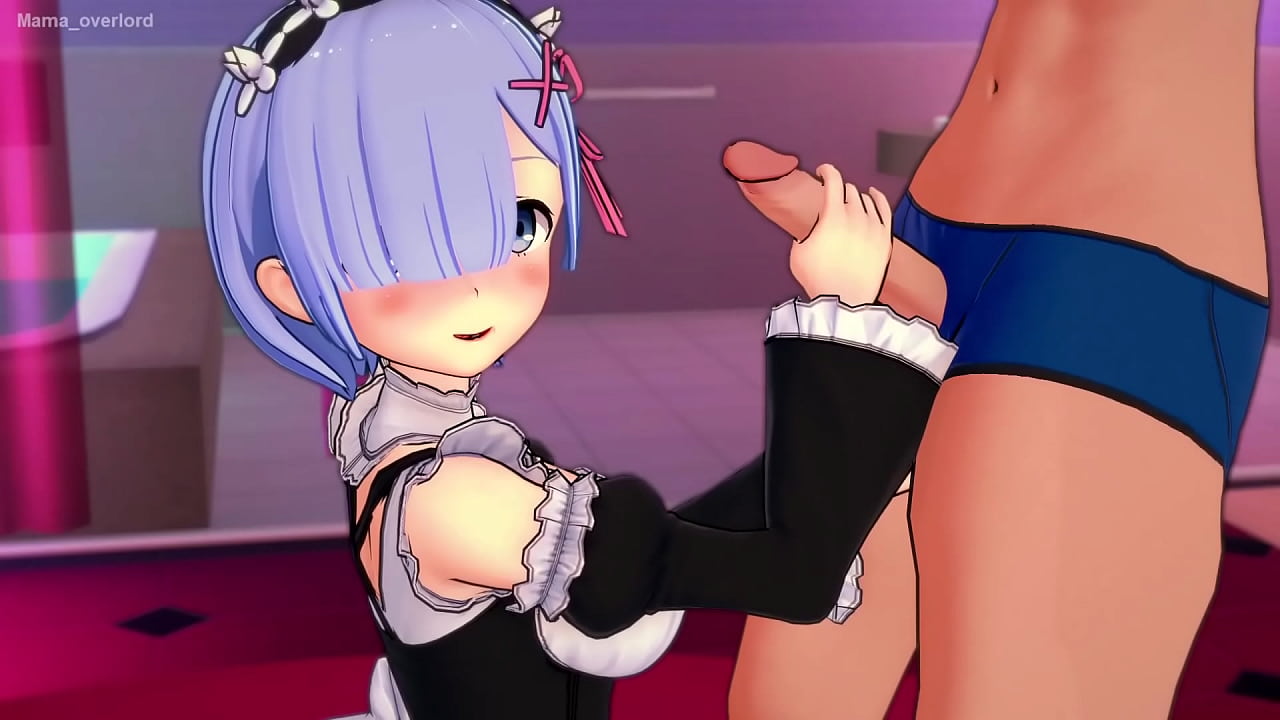 Rem (re-zero) handjob and cumshot