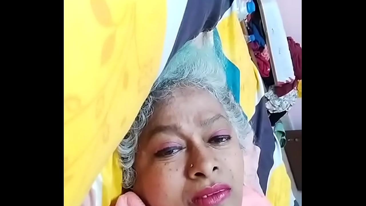 Indian granny showing her body