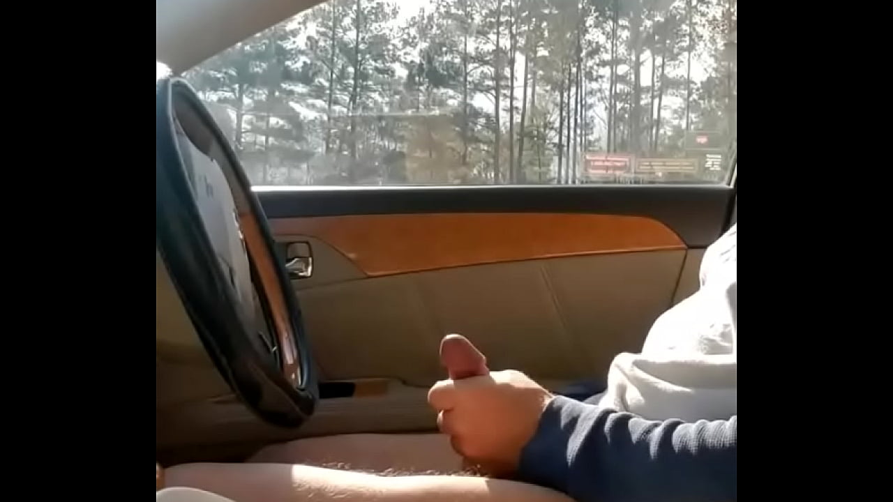 Man shoots cum all over the car in a pornshop Parking lot