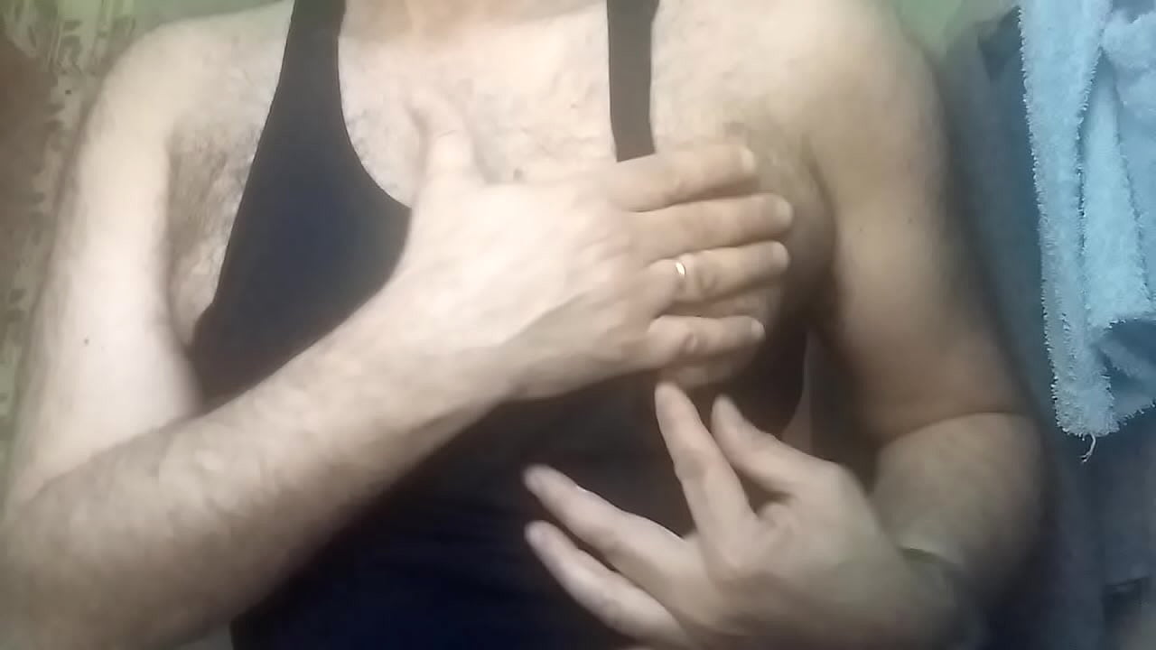 tit playing solo man hairy