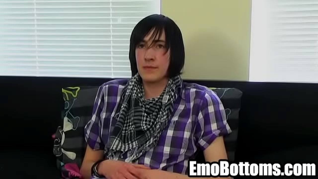 Emo twink Andy Roberts tugs on his rock hard cock