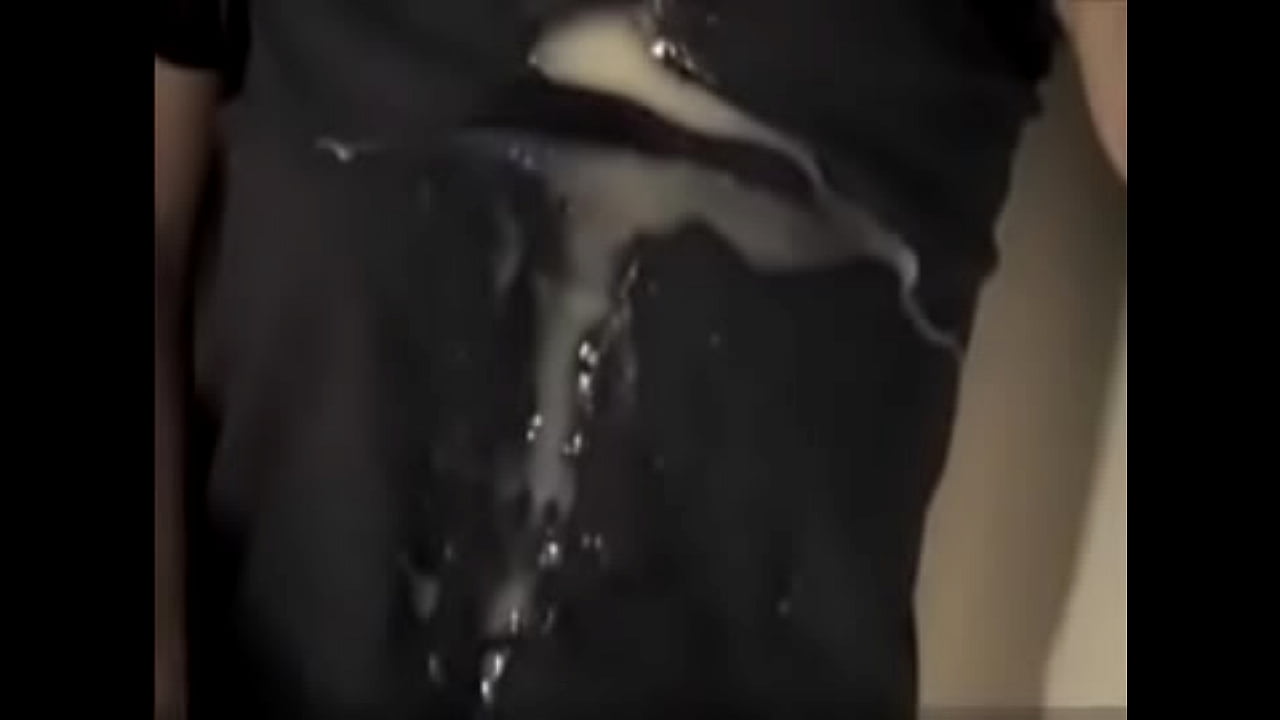 Cum fountain in black shirt