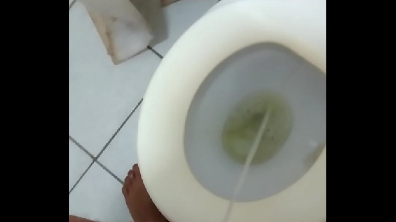 Transex pissing on toilet