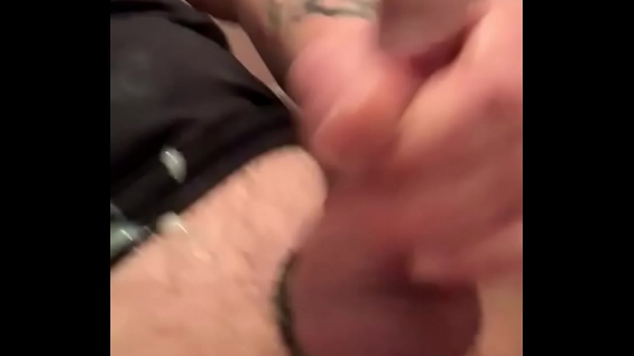 Trying to taste my own cum from a prostate massage with balls tied up