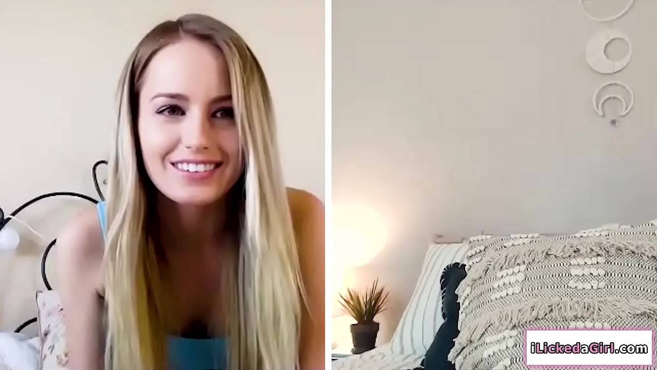 Small tits lesbian masturbating with fiance via video chat