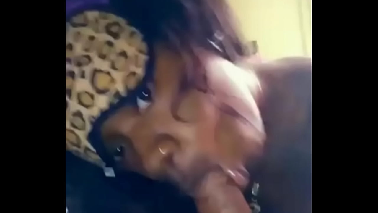 Ebony Babe Giving Sloppy Blowjob Eating Cum