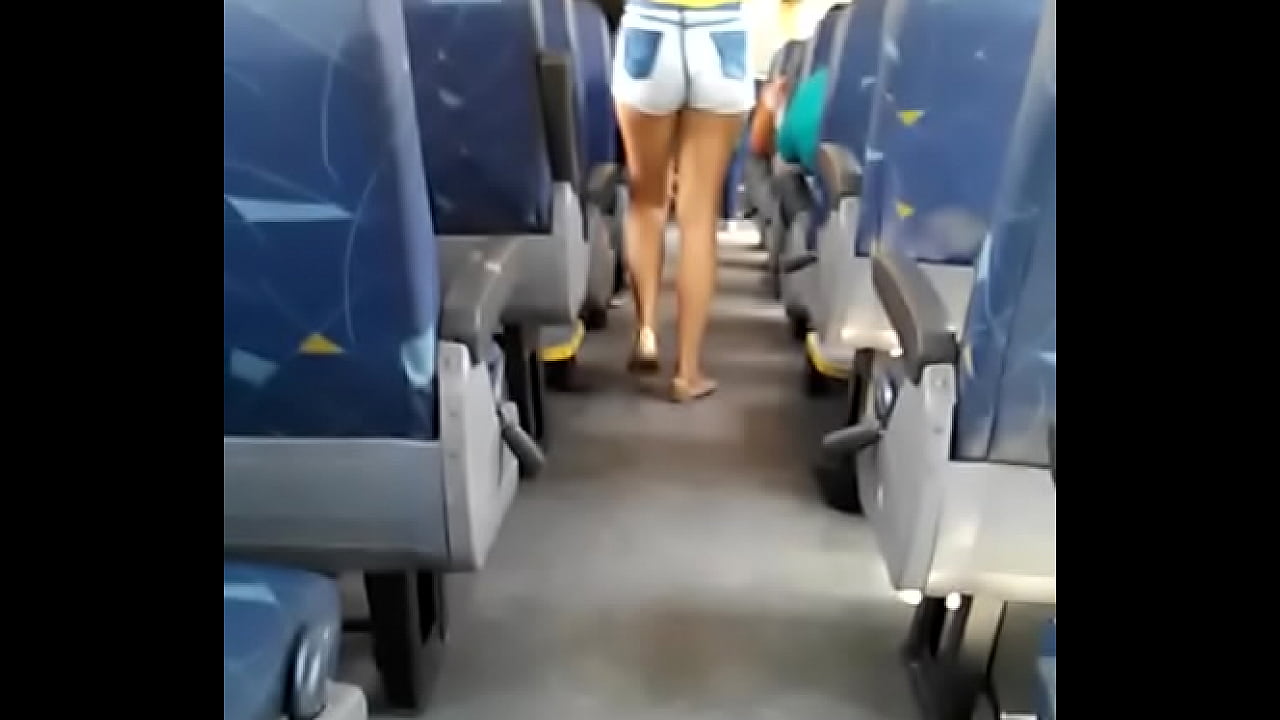 Hot skinny teen inside bus