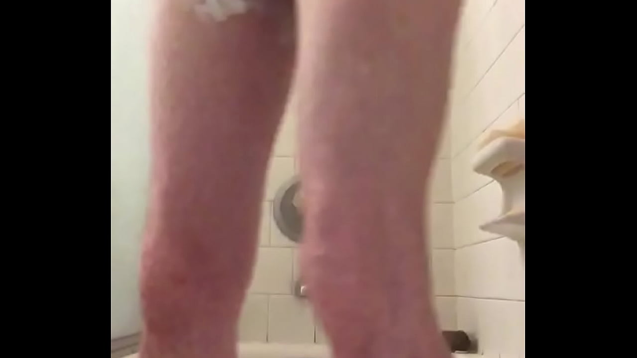 Thin guy getting clean and shaving