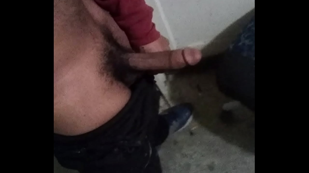 At home stroking my cock