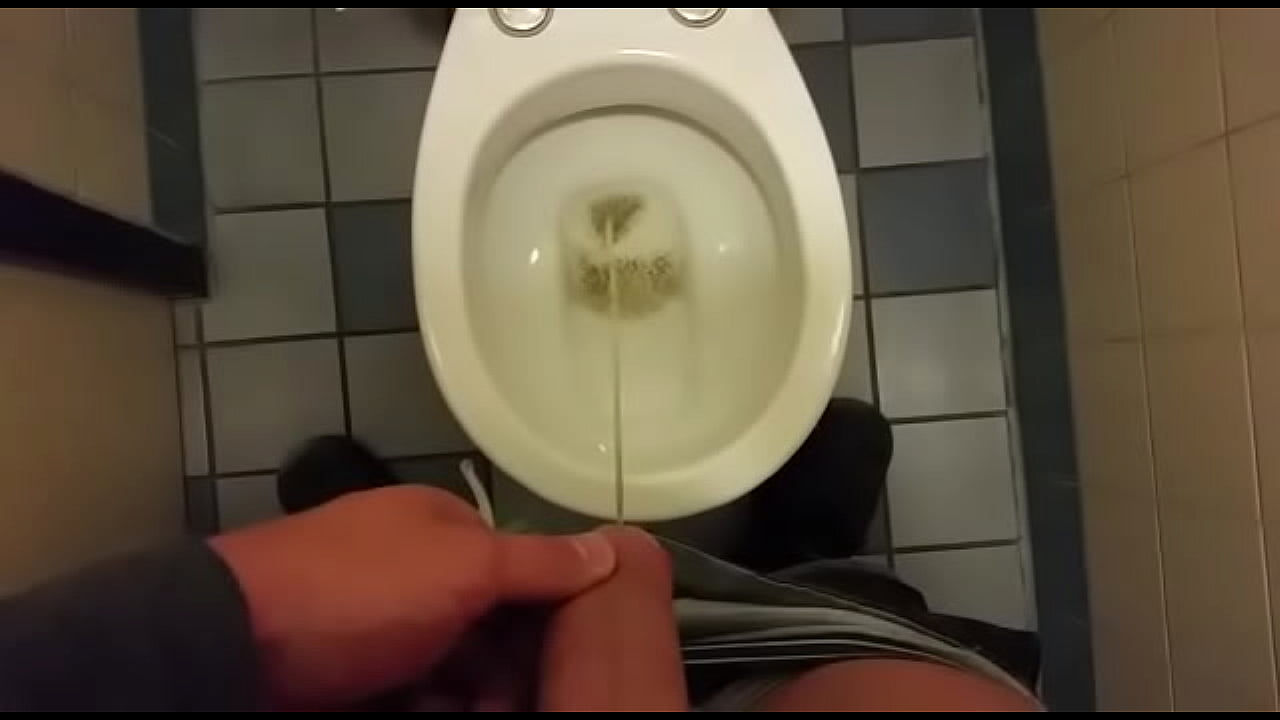 Pissing on toilet