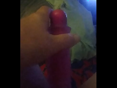 Pussy gets nice size dildo in it