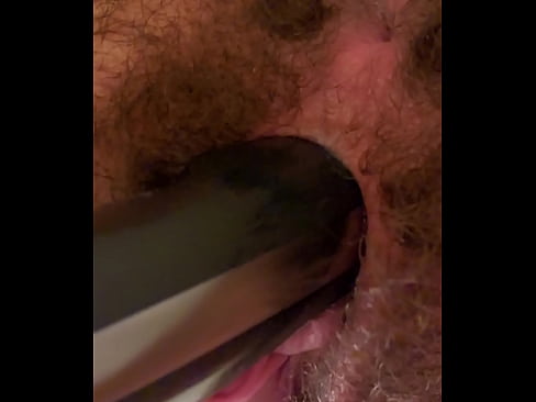 Fucking my hairy cunt with a shaver