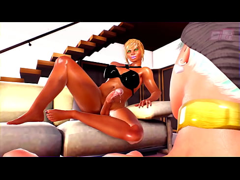 3D Guy Sucks Cock - Ebony Shemale MILF fucks Guy in mouth(cum and swallow) -  3D Animated Futanari, YTDXD1T