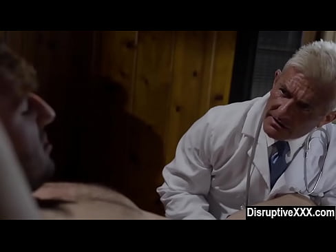 Grandpa doctor extracts young gay guy's sperm