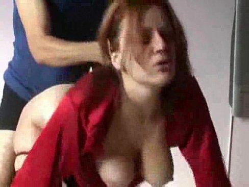 Redhead wife is just aching to fill her gullet with his satisfying load
