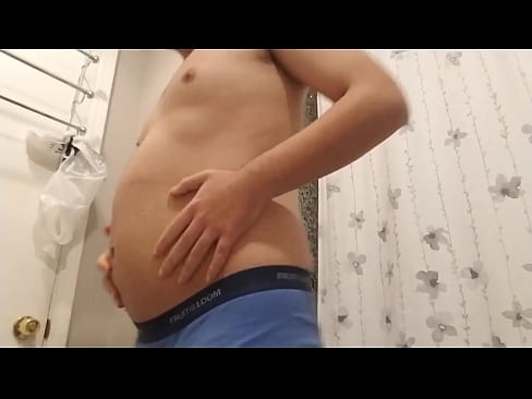 belly gainer teases masturbating