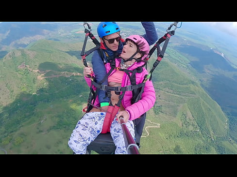 Wet Pussy SQUIRTING IN THE SKY 2200m High In The Clouds while PARAGLIDING