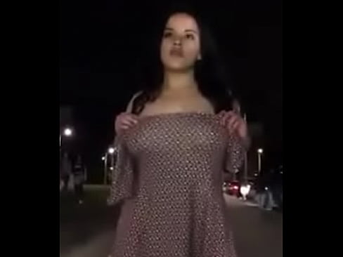 Big boobs in the street