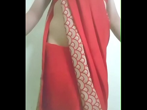 Hot shemale slutty dance in red hot saree