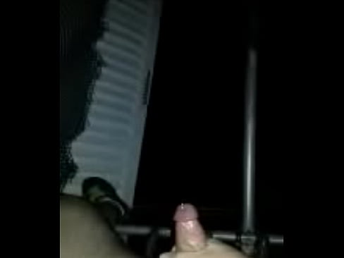 Stroking my cock on the trampoline with a big cumshot