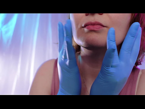 ASMR nitrile medical gloves face touch SFW video by Arya Grander