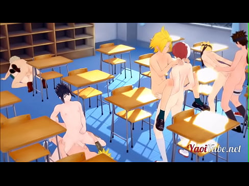 Boku No Hero Naruto Boruto Yaoi - Orgy 8 Naruto and Boku no hero's Boys fuck at school