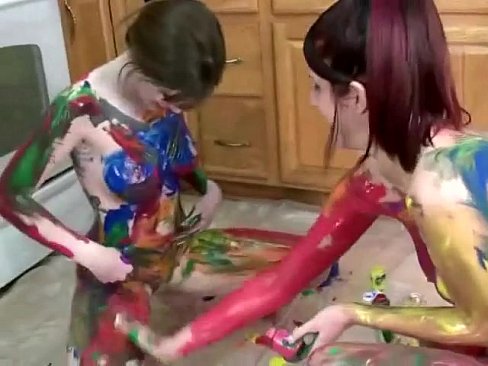 Amateur body painting girls