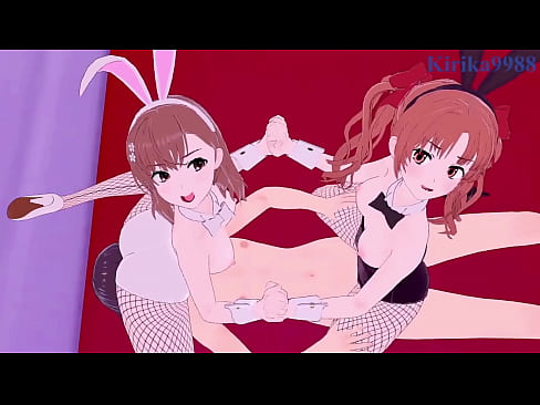 Mikoto Misaka and Kuroko Shirai Bunny Girl intense 3P sex. - A Certain Scientific Railgun Hentai