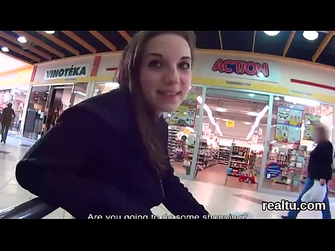 Beautiful czech sweetie is teased in the supermarket and banged in pov