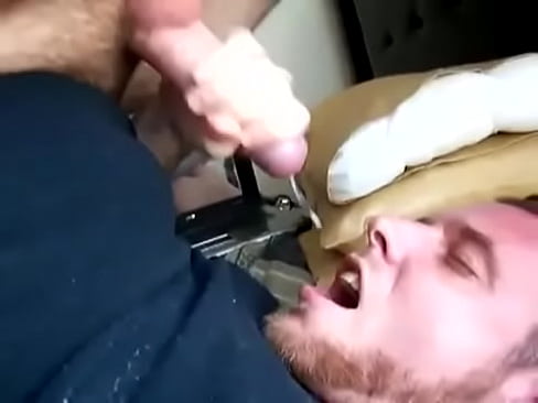 gay cums on his face