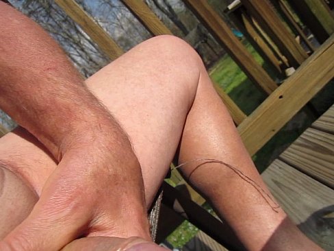 65 year old Hottang69 Grandpa #17 jacking off his small cock outside cumming again!