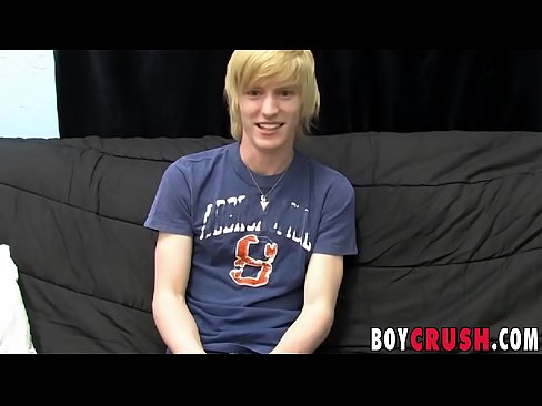 Cute twink cums hard after interview